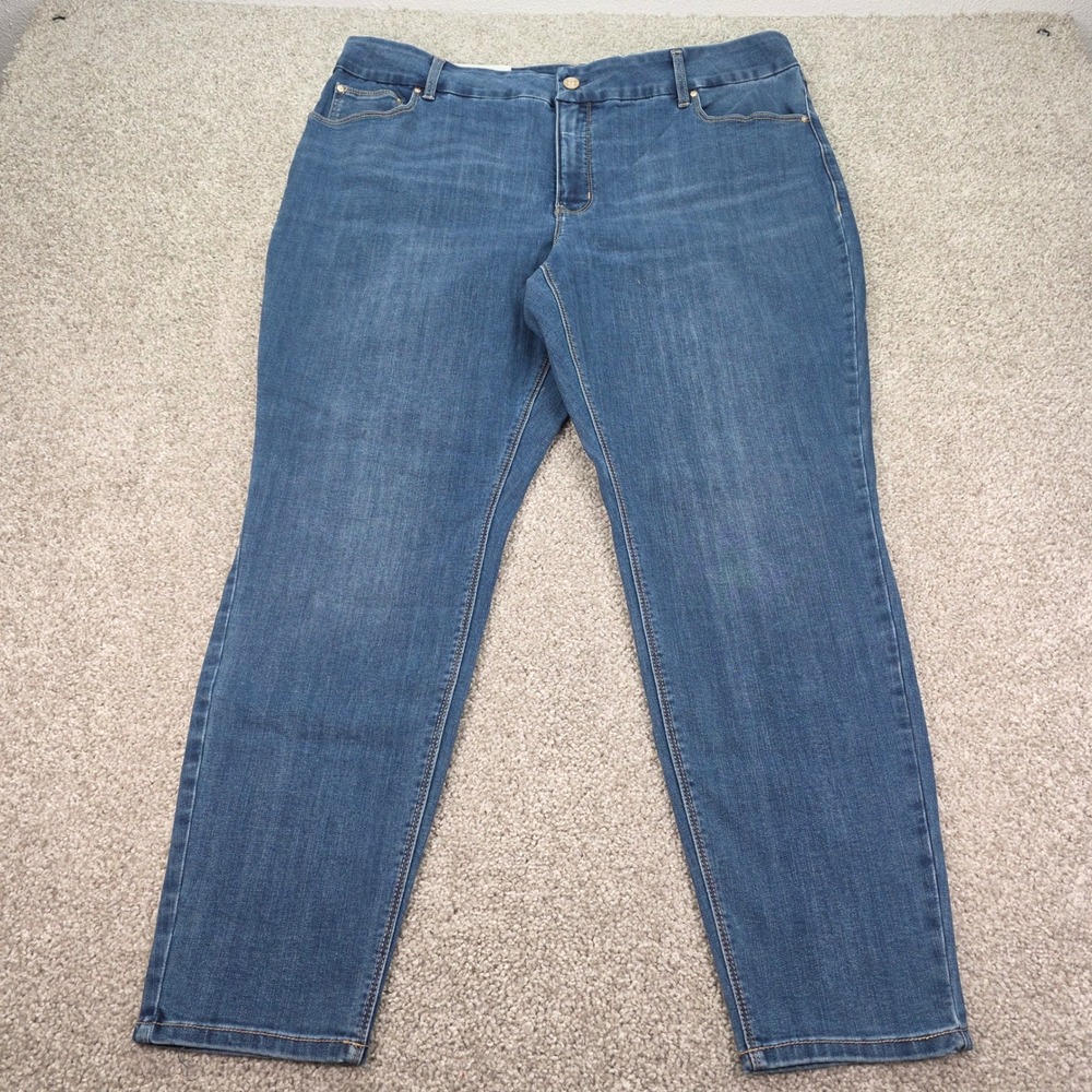 Seven7 Tummyless Skinny Jeans Hilo Blue High Rise Plus Size 20W SX1975DE25 NEW‎
